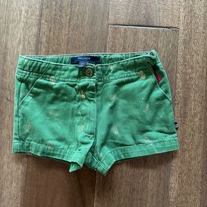 Nautica Green with Gold Metallic Pineapple print Shorts